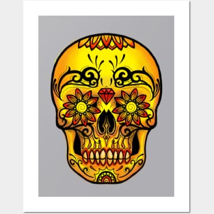 Sugar Skull Warm Colors Day of the Dead Ink Envy Edition Posters and Art